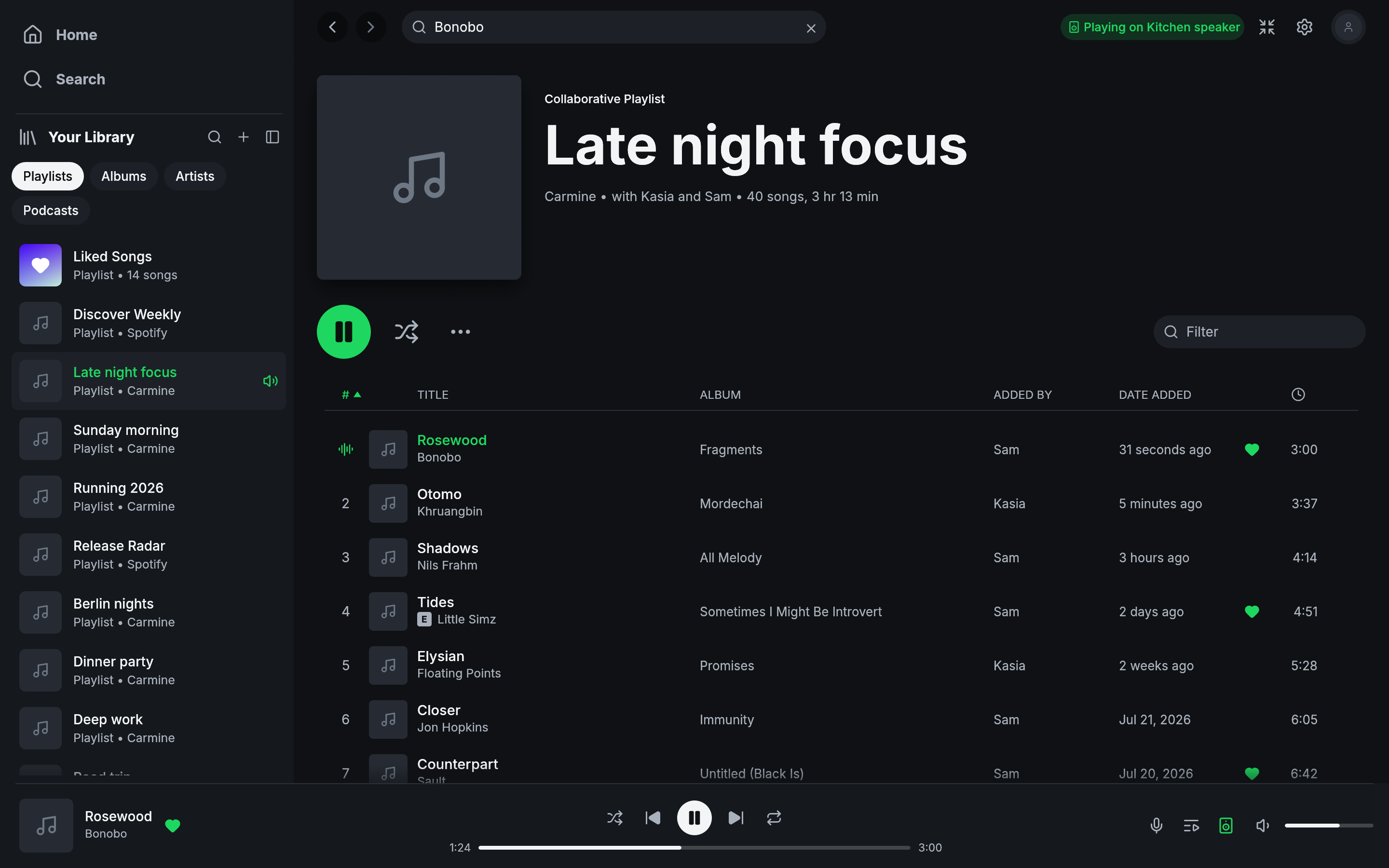 Relative date added in a Spotify playlist
